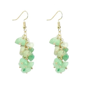 Natural Crystal Handmade Long Tassel Eco Friendly Earrings Stone Gravel Gift Jewelry Classic Earrings