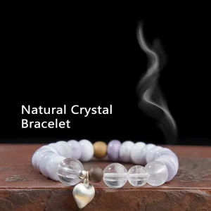 Natural Crystal Iron Beaded Bracelet Handmade Original Design Spiritual Healing Gemstone Jewelry