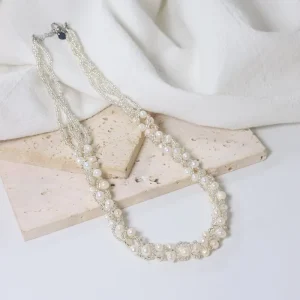 Natural Freshwater Pearl Woven Multi layer Necklace Korean Women’s Luxury Jewelry Fashion Women’s and Girls’ Gifts GN0623