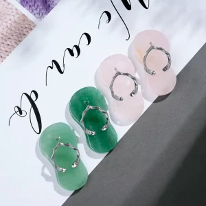 Natural Gemstone Charm Crystal Green Aventurine Rose Quartz Pendant Jewelry for Women Unisex