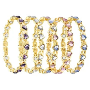 Natural Gemstone Classic Adjustable Magnetic Wedding Bracelet Silver Crystal Women Jewelry