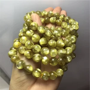 Natural Golden Yellow Lepidolite Ball Bracelet Crystal Stone Female Fashion Ornament