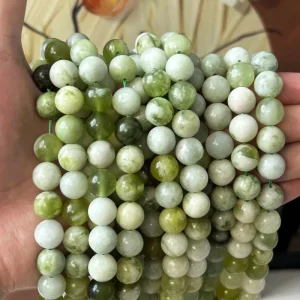 Natural Green Grape Milk Cap Crystal Bracelet Slight Cotton Cracks Handmade Bead Semi finished Accessories TikTok Hot