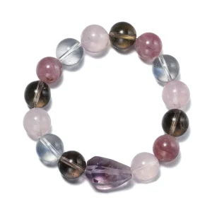 Natural Handmade Madagascar Rose Quartz Beaded Bracelets for Women