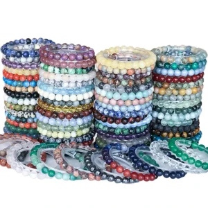 Natural Healing Crystal Gemstone Beaded Bracelet Women’s Fashion Jewelry Party Valentine’s Day Mother’s Day Gift