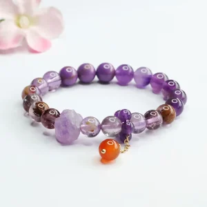 Natural Healing Crystal Phantom Quartz Bracelets Fashion Jewelry Gemstones Bracelets Energy Stone Amethyst Beads Bracelets