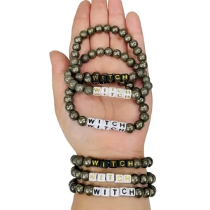 Natural Magnetite Amethyst Stone Letter Bracelet Headscarves Style Unisex Fashion Accessory Gift
