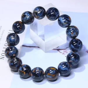 Natural Namibian Pietersite Round Bead Bracelet Fashion Gemstone Jewelry for Men Women