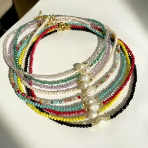Natural Pearl Beaded Necklace Handmade Jewelry Necklace for Women Stainless Steel