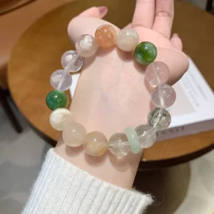 Natural Pink Crystal Bracelet Vintage Women’s Jewelry Crystal Bracelet