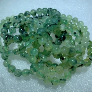 Natural Prehnite 8mm Polished Beads Bracelet Handmade Gemstone Spiritual Energy Crystal Fashion Trend Jewelry