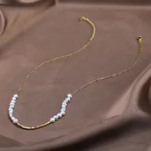 Natural Round Pearls Handmade Eco friendly Long Women’s Fashion Artistic Pure Pearl Necklace