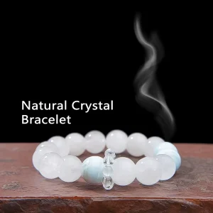 Natural Spiritual Energy Crystal Beaded Bracelet Handmade Artisan Original Niche Design Gold Plated Geometric Butterfly Fashion