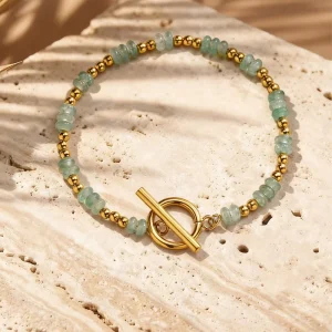 Natural Stone Aroma Bead Bracelet Colorful Gemstone Jewelry Summer Stackable Bracelet Gift for Women Daily Wear Bracelet