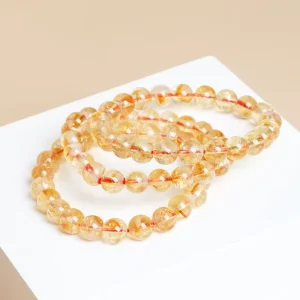 Natural Stone Beaded Bracelet Energy Healing Crystal Gemstone Citrine Bracelet Mother’s Day Gifts