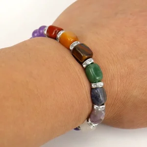 Natural Stone Beaded Bracelet Men Gift All 18 Colors Handmade Tiger Eye Color Crystal Agate Geometric Bracelet