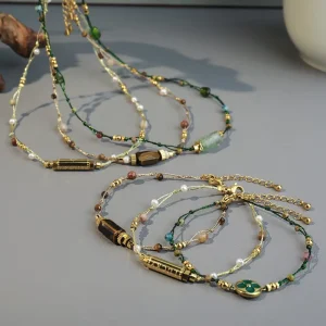 Natural Stone Bohemian Beads Choker Cord Necklace Women Summer Party