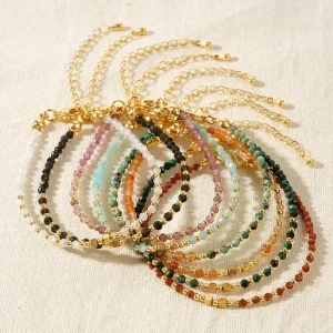 Natural Stone Bracelet Handmade Energy Jewelry Beaded Bangles for Women Fashion Gift