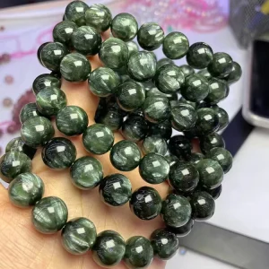 Natural Stone Green Chlorite Quartz Crystal Women’s Fashion Bracelet Beads for Jewellery