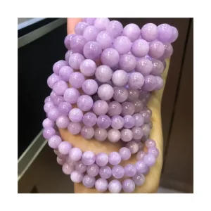 Natural Stone Spodumene Purple Kunzite 8mm 10mm 12mm Bracelet Women’s Fashion Crystal Ornament