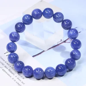 Natural Tanzanite Bracelet Sapphire Stone Bead Crystal Jewelry
