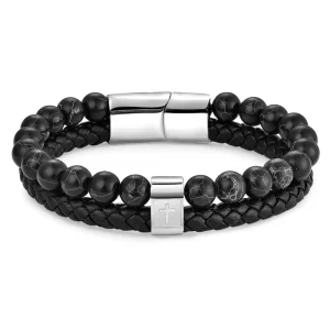 Natural Tiger Eye Stone Beaded Trendy Multilayer Magnetic Knot Bracelet for Anniversary S377