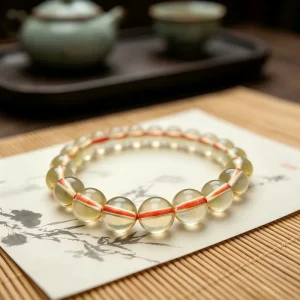 Natural Yellow Citrine Trendy Ball Bracelet Smooth Beads Prosperity Abundance Feng Shui Jewelry