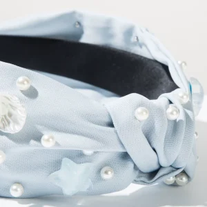 Nautical Knotted High Quality 13CM Headband Pearl Embellished Fabric Hair Hoops Summer Beach Hair Accessories for Women