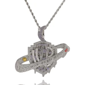 Nebula Galaxy Cloud Shape CZ Pendant Necklace for Men Hip Hop Sparkling 5A Zircon