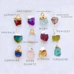 Necklace Earrings Pendant Jewelry Accessories 12 Month Stone Ruby Birthstone Charm for Jewelry Making