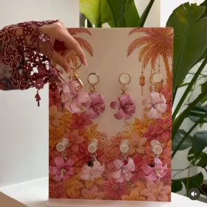 Necklace Imported Beads Hand Woven Small Flower Pendant Keychain Bag Accessory Fresh Sweet Fashion Accessory Pendant