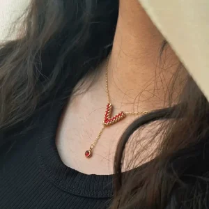 Necklace Miyuki Imported Beads Hand Woven Heart V Shaped Minimalist Sophisticated Exquisitely Elegant Fashion Pendant Necklaces