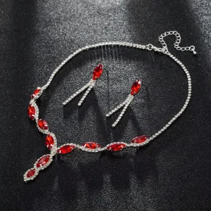 Necklace and Earring Jewelry Set for Women Fashion Versatile Bridal Accessories for Banquet and Evening Dress
