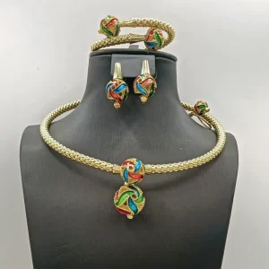 Necklace and Earrings Jewelry African Party Gold Jewelry Set Necklace Accessories