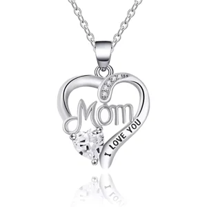 Necklace for Women Silver Plated Paved Cubic Zirconia Fashion Neck Accessory Anniversary Gift Necklace Jewelry