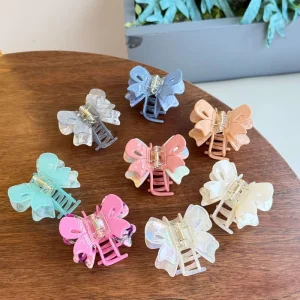 New Acetate Retro Handmade Claw Clip Double Layer Color Block Luxury Elegant Women’s Hair Accessories
