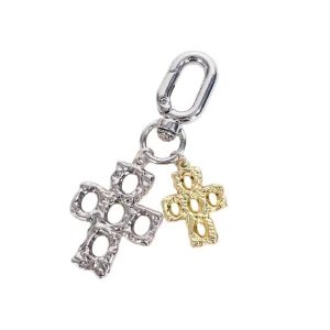 New Alloy Cross Keychain Accessory Pendant Hollowed Out Personalized Niche High End Bag Charm Decoration Ornament
