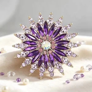 New Amethyst Crystal Brooch Colorful Pendant Pin Women Accessory Factory