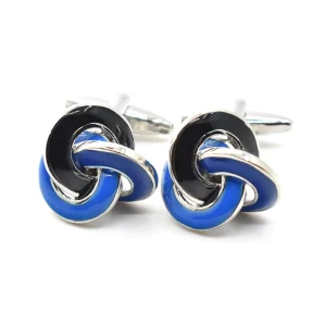 New Arrival Blue Love Knot Premium Cufflinks Tie Clip Set Custom Men’s Business Suit Shirt Wedding Tuxedo Fashion