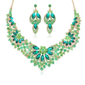 New Arrival Bridal Crystal Necklace and Earrings Fashion Jewelry Sets for Women