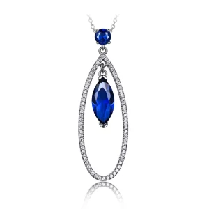 New Arrival Design Double Sapphire Gemstone Sterling Silver Necklace 925 Sterling Silver Women’s Jewelry Fashion Premium B