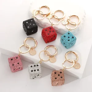 New Arrival Fashion Cute and Fashionable Ladies Keychains Full Dice Car Key Chains Rings Pendants Accessories