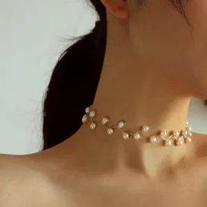 New Arrival Fashion Simple Pearl Clavicle Chain Korean Temperament Summer Beach Pearl Necklace for Women