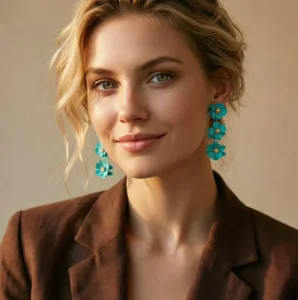 New Arrival Floral Dangle Earrings for Women Alloy Metal Drop Earrings Elegant Party Jewelry Gift