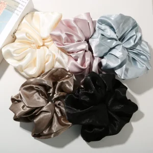 New Arrival Large Size Satin Scrunchies Soft Smooth Hair Ties for Women Daily Hair Accessories