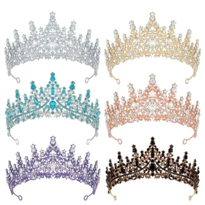 New Arrival Luxury Full Diamond Bridal Crown Elegant Crystal Wedding Accessories Set Alloy Rhinestone Hair Jewelry