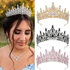 New Arrival Luxury Full Diamond Bridal Crown Headband Elegant Crystal Wedding Accessories Set Alloy Rhinestone Hair Jewelry