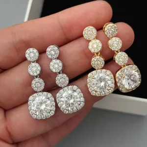 New Arrival Micro Pave Zircon Teardrop Drop Earrings for Woman Fashion Jewelry