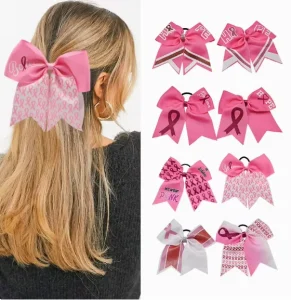 New Arrival Pink Satin Ribbon Bow Hair Scrunchie High Elastic Hair Tie All Match Hair Accessory for Women & Girls