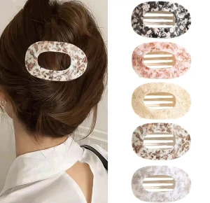 New Arrival Round Flat Acetate Hair Clip Arc 10cm Hair Accessories for Women